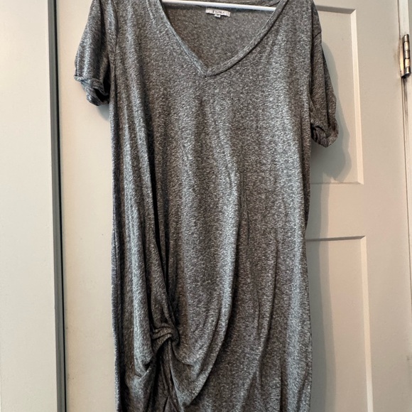 Z Supply Heather Gray Knit Knotted Tee shirt Dress - Picture 2 of 3